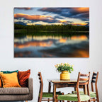 Herbert Lake Sunset Reflection Wall Art