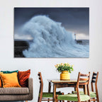 Lighthouse in a Sea Storm Wall Art