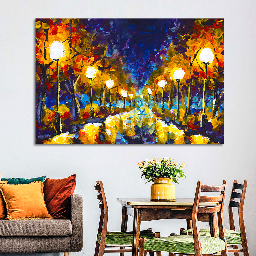 Autumn Evening Park Path Wall Art