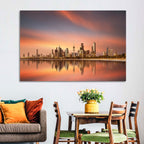 Kuwait City Skyline at Sunset Wall Art