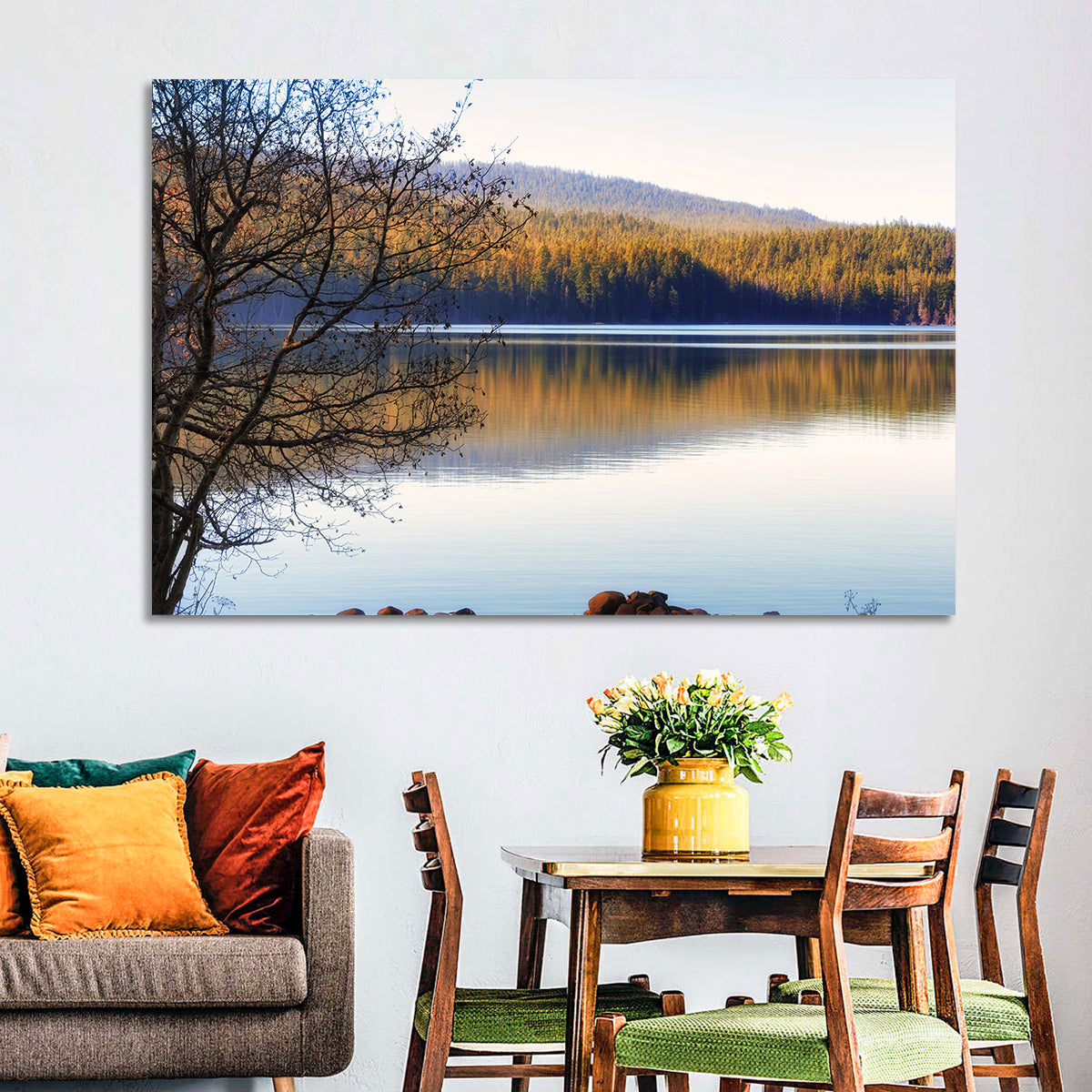 Dawn at Odell Lake Wall Art in a room, landscape