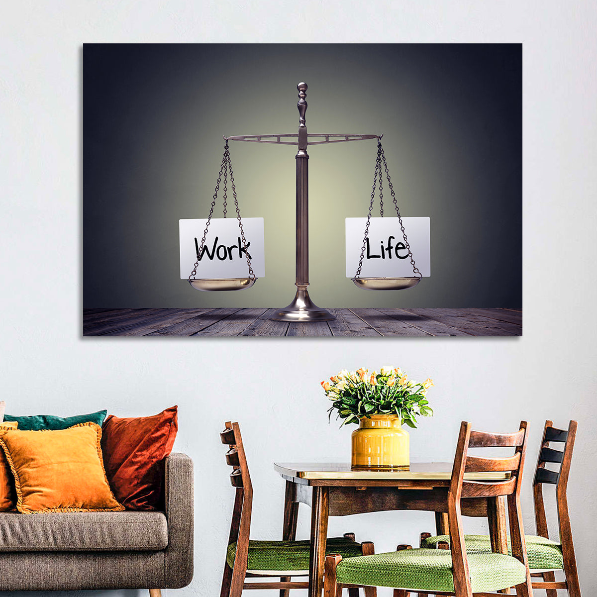 Metallic Scale: Work and Life Wall Art