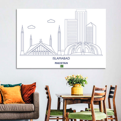 Islamabad City Skyline Wall Art