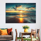 Sunlit Cloudscape Over Beach Wall Art