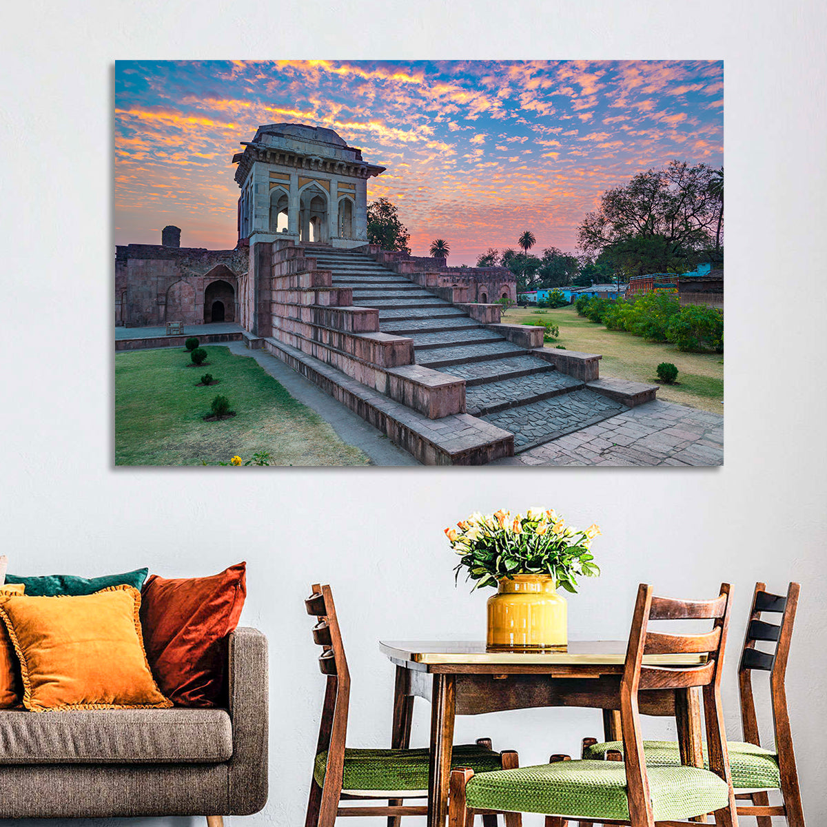 Jahaz Mahal Staircase at Sunset Wall Art