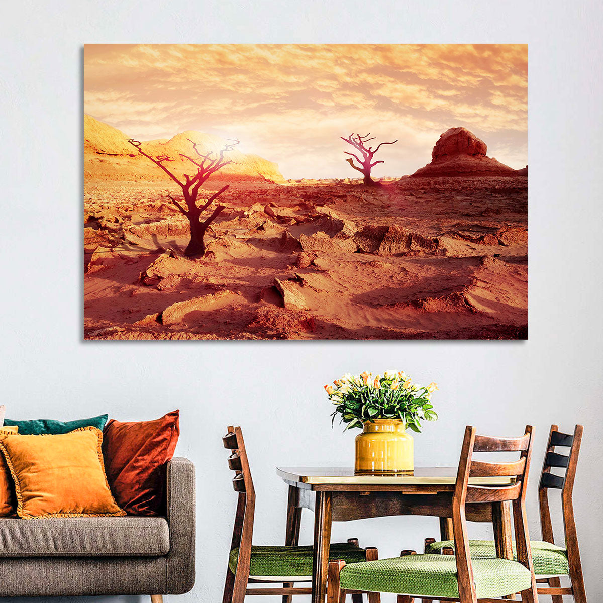 Gnarled Trees at Desert Sunset Wall Art
