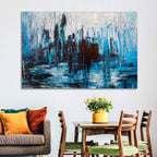 Rainy Abstract Skyline Reflection Wall Art