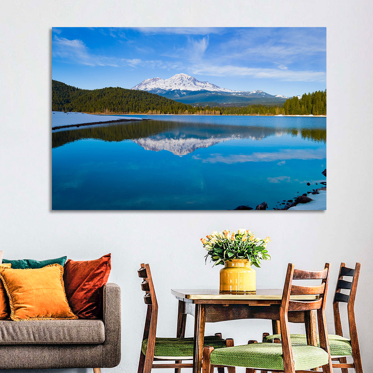 California Mountain Lake Reflection Wall Art