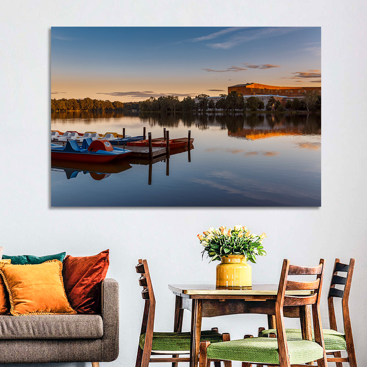 Dutzendteich Lake at Golden Hour Wall Art