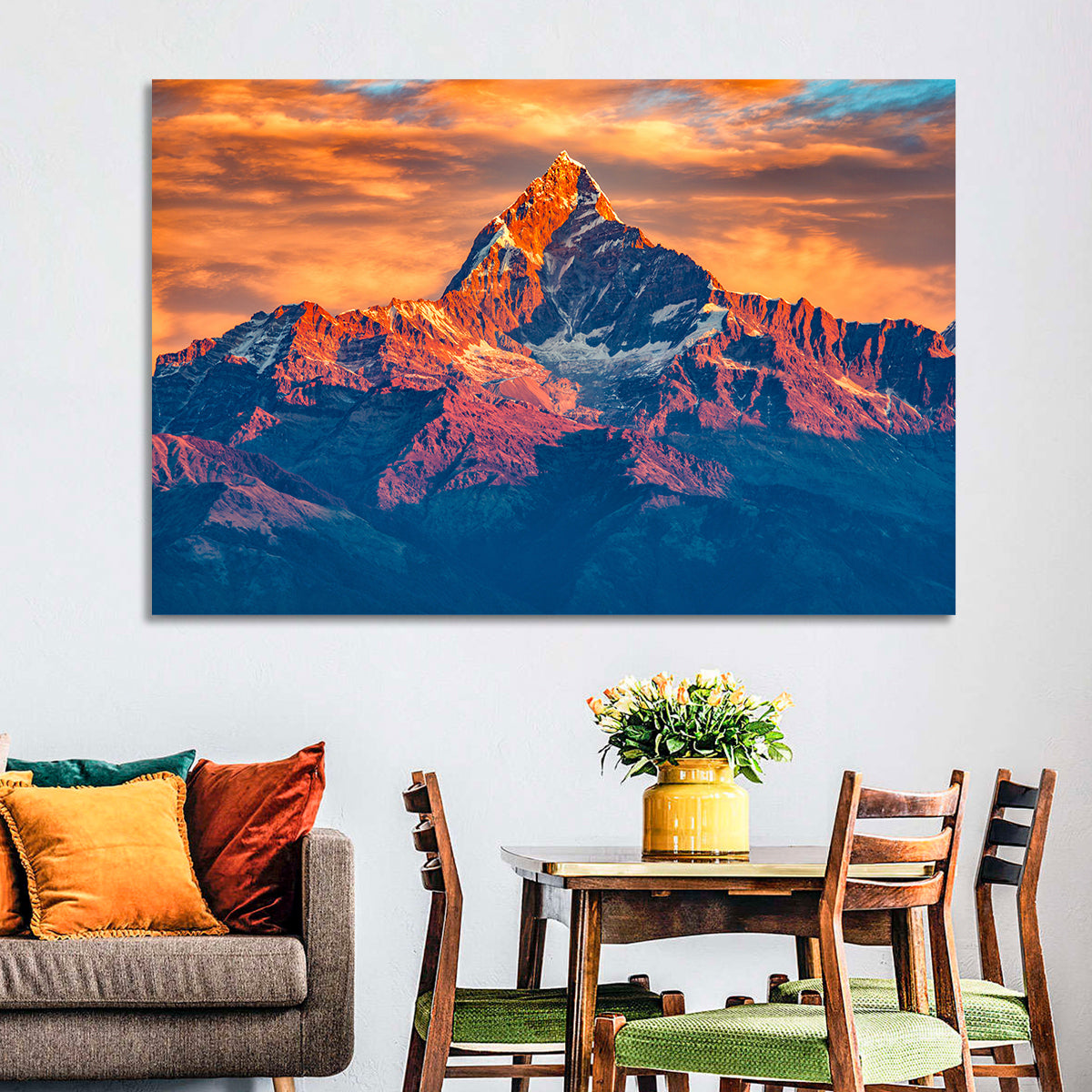 Machhapuchhre Sunrise Over Pokhara Wall Art