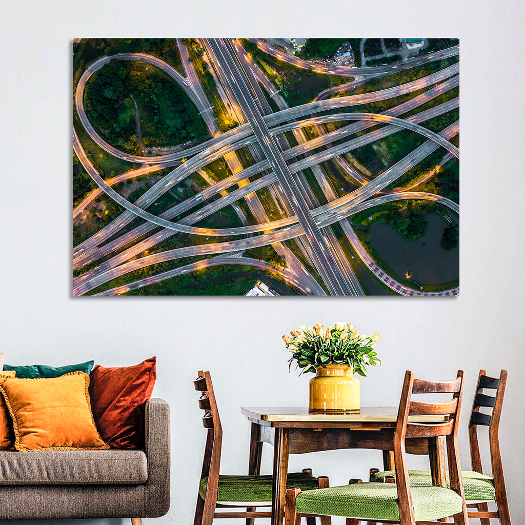 Expressway Junction at Dusk Wall Art