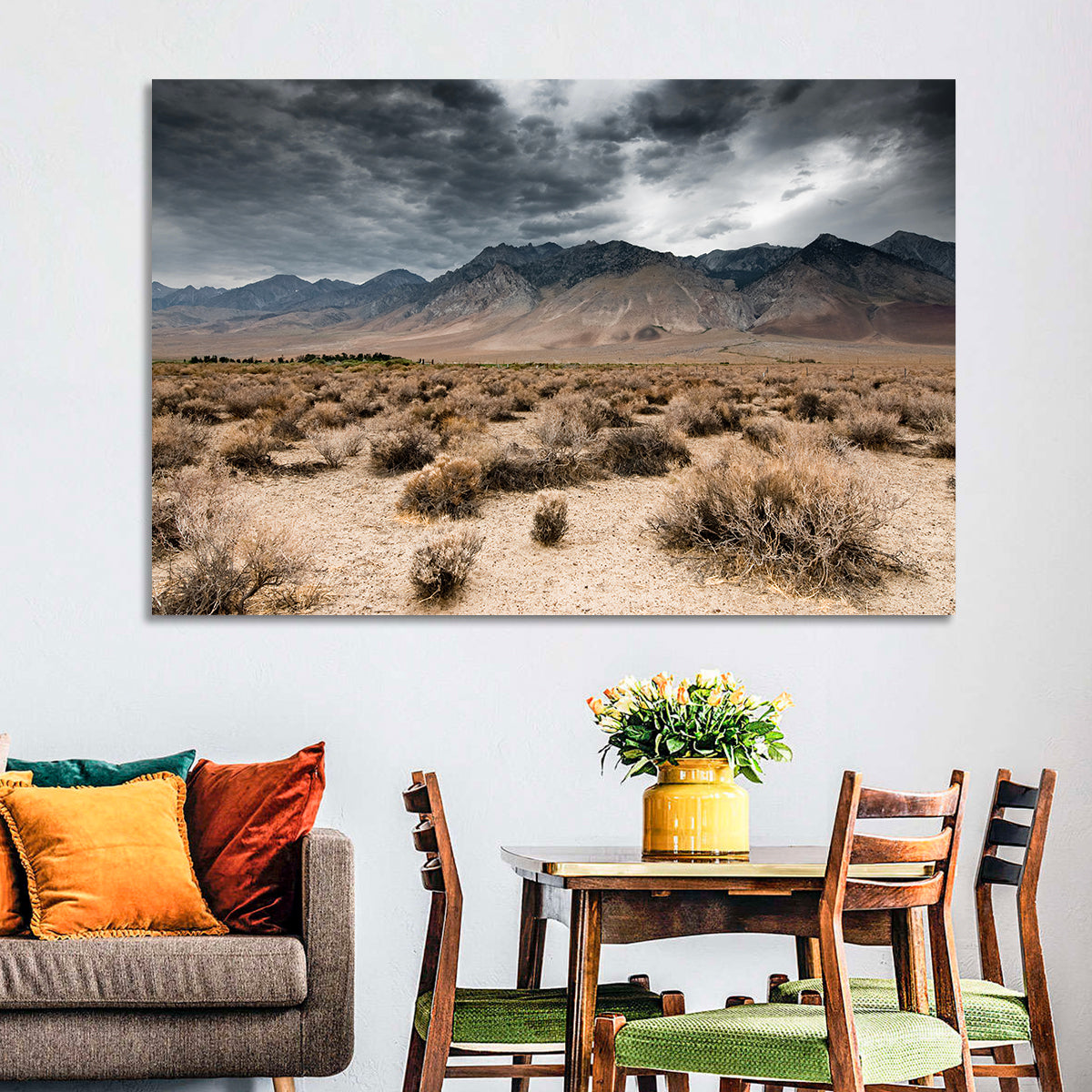 Storm Over Death Valley Wall Art in a room, landscape