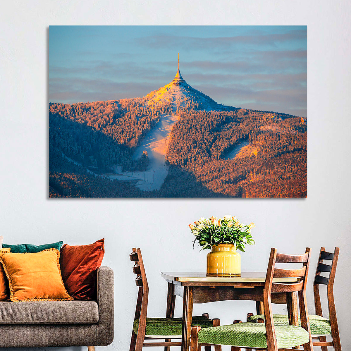 Ještěd Summit at Golden Hour Wall Art