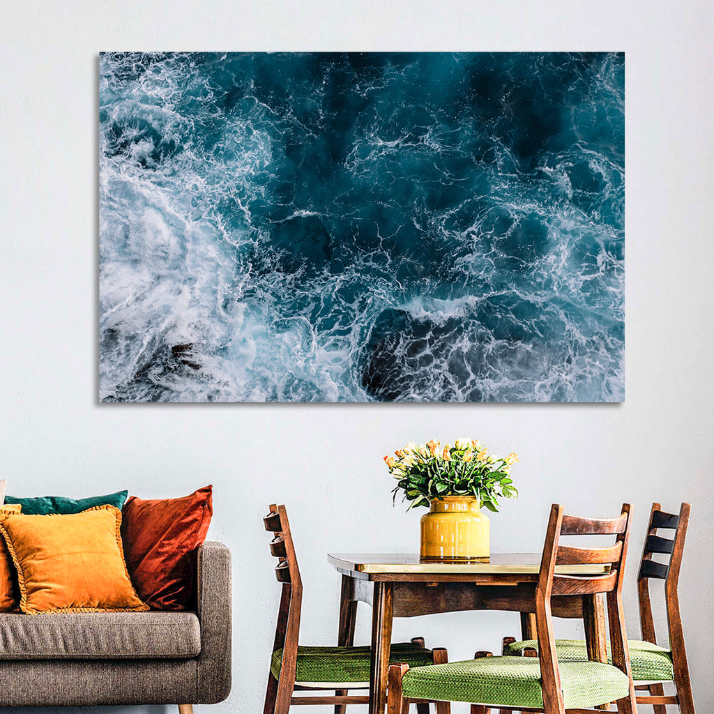Aerial Swirling Ocean Waves Wall Art