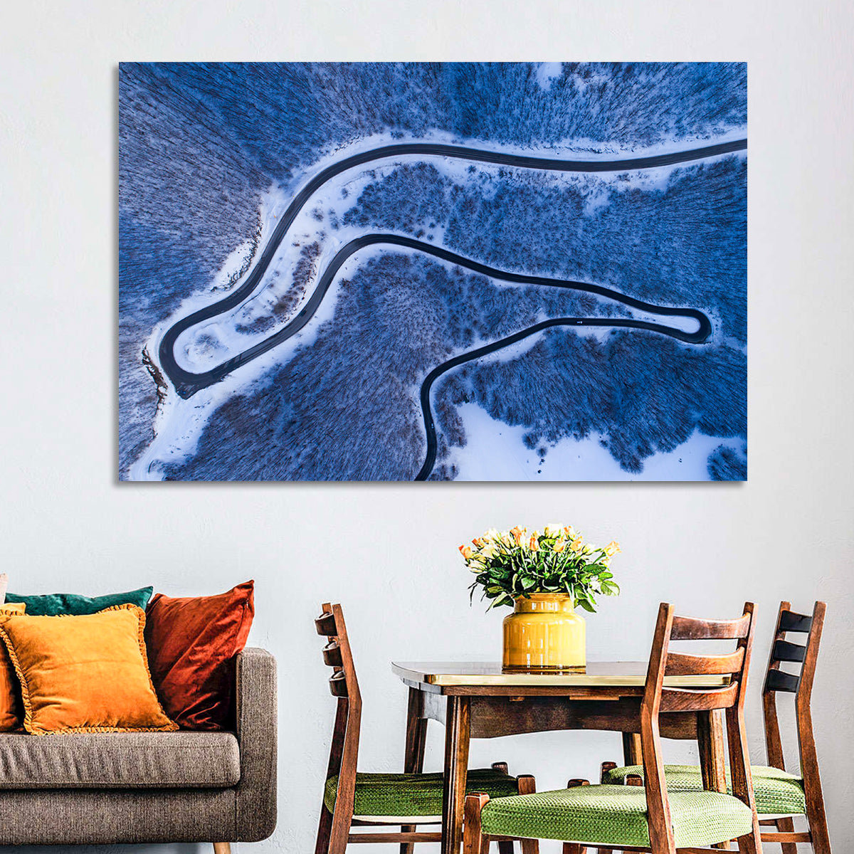Montenegro Snowy Mountain Road Wall Art