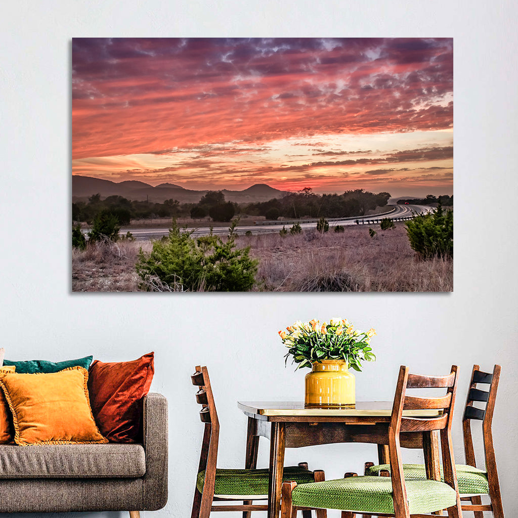 Sunset Curve on Texas Highway 16 Wall Art
