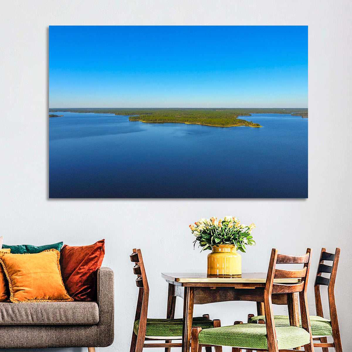 Big Creek Lake Peninsula Wall Art in a room, landscape