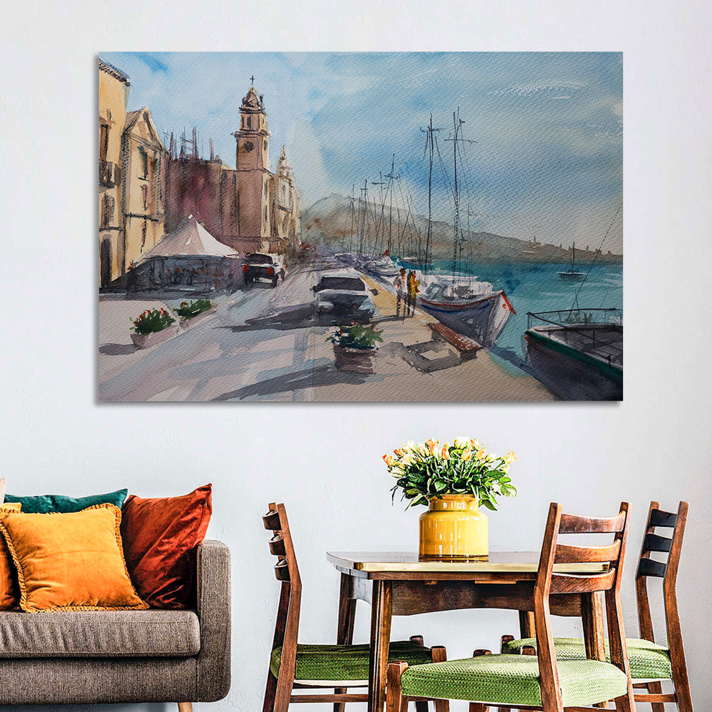 Valette Harbor Sketch Wall Art