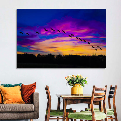 Flying Cranes Wall Art