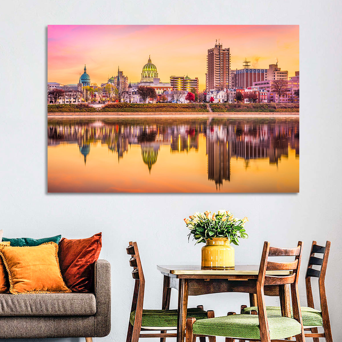 Harrisburg Golden Hour Skyline Wall Art