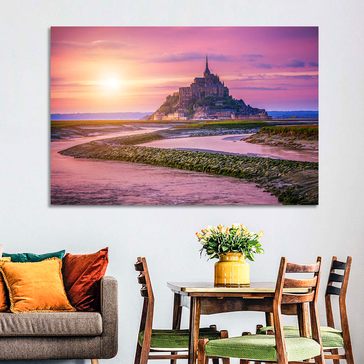 Mont Saint-michel Sunset Wall Art