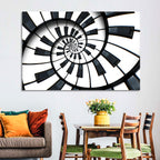 Recursive Spiral Piano Keys Wall Art
