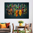 Assorted Spices and Spoons Wall Art