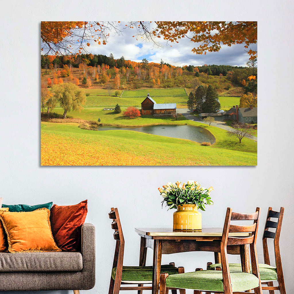 Vermont Barn by Pond Wall Art