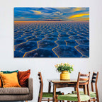 Salar De Uyuni Salt Flats at Sunset Wall Art