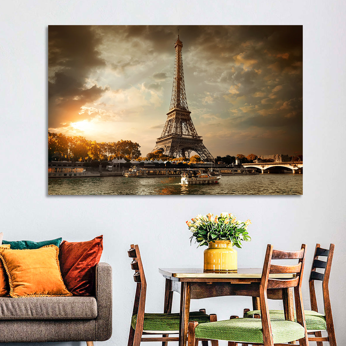Eiffel Tower at Sunset Wall Art