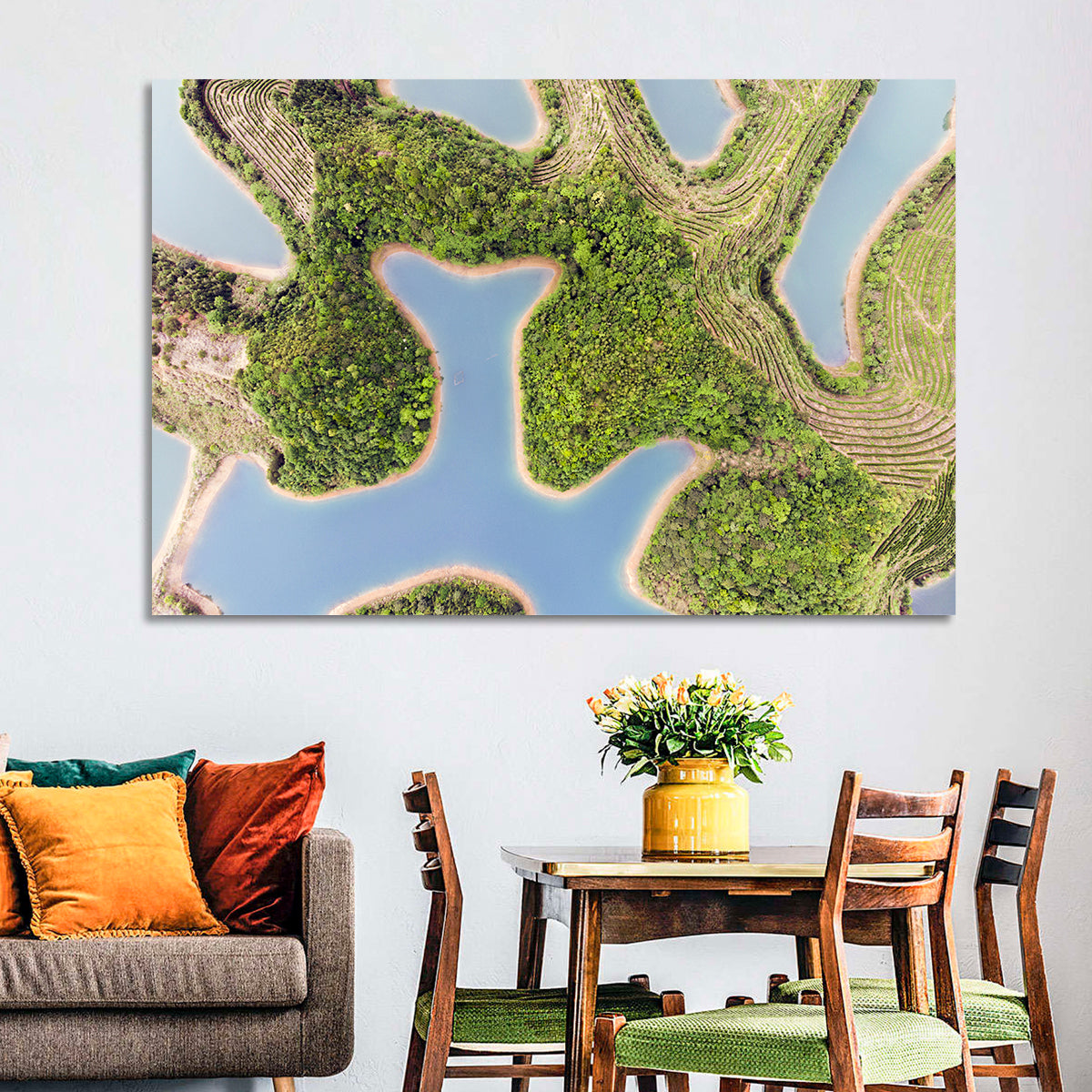 Thousand Island Lake Aerial View Wall Art