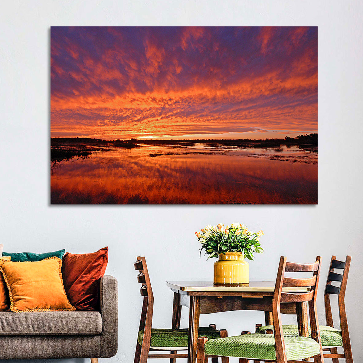 Louisiana Wetland Sunset Wall Art