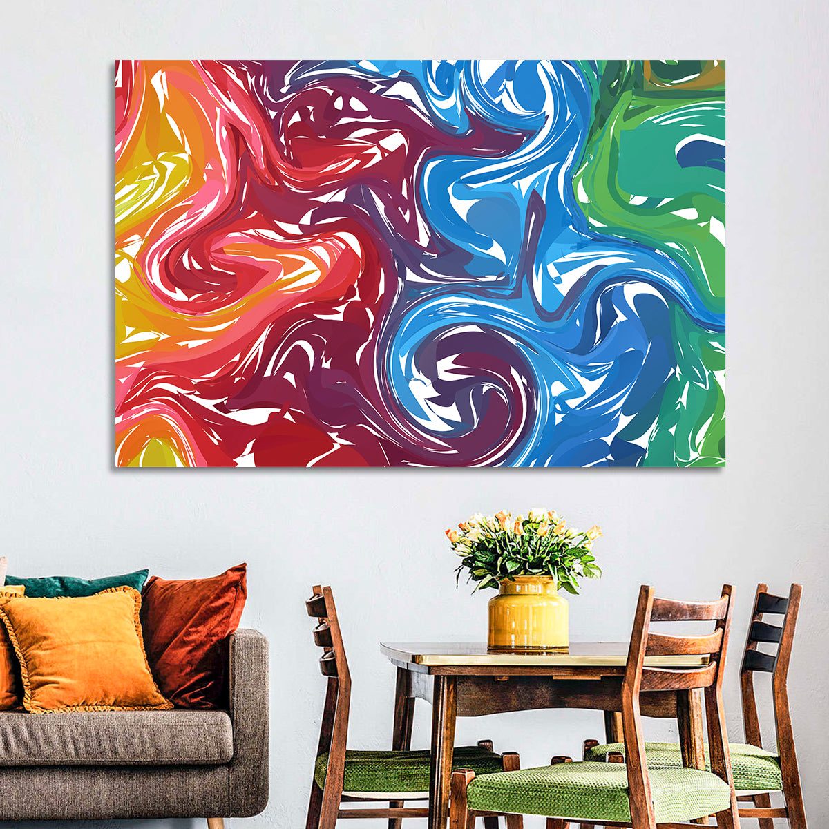 Marbled Color Flow Abstract Wall Art