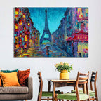 Rainy Paris Street with Eiffel Tower Wall Art