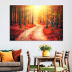 Golden Path Through Autumn Woods Wall Art