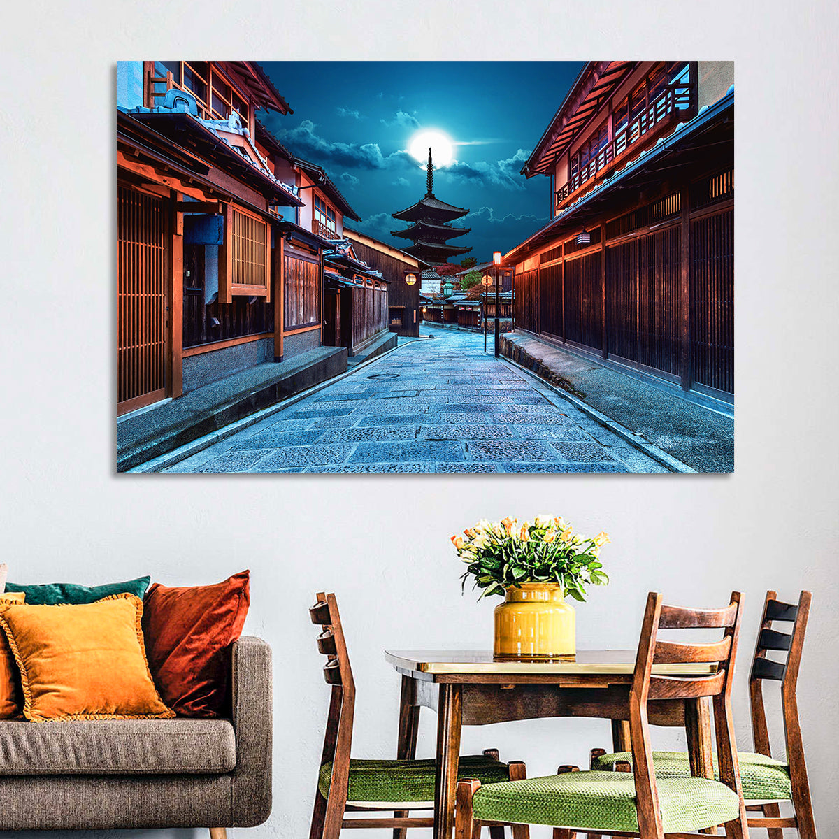 Moonlit Sannen Zaka Kyoto Wall Art