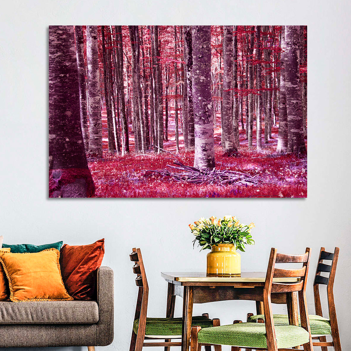 Crimson Woodland Wall Art