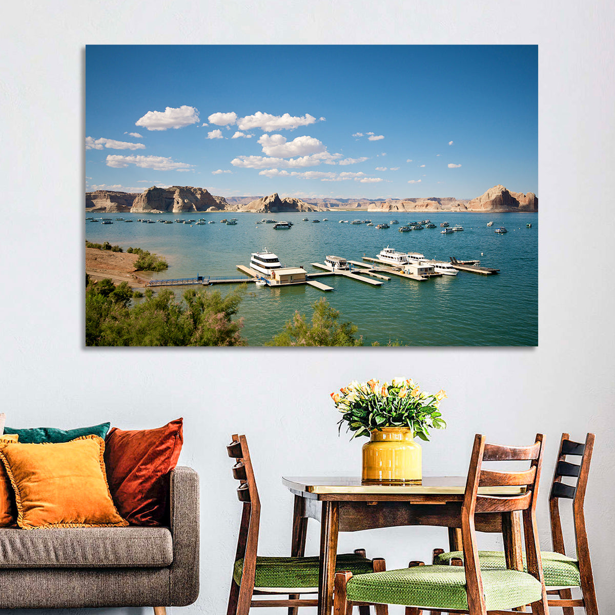 Lake Powell Marina, Page Arizona Wall Art in a room, landscape