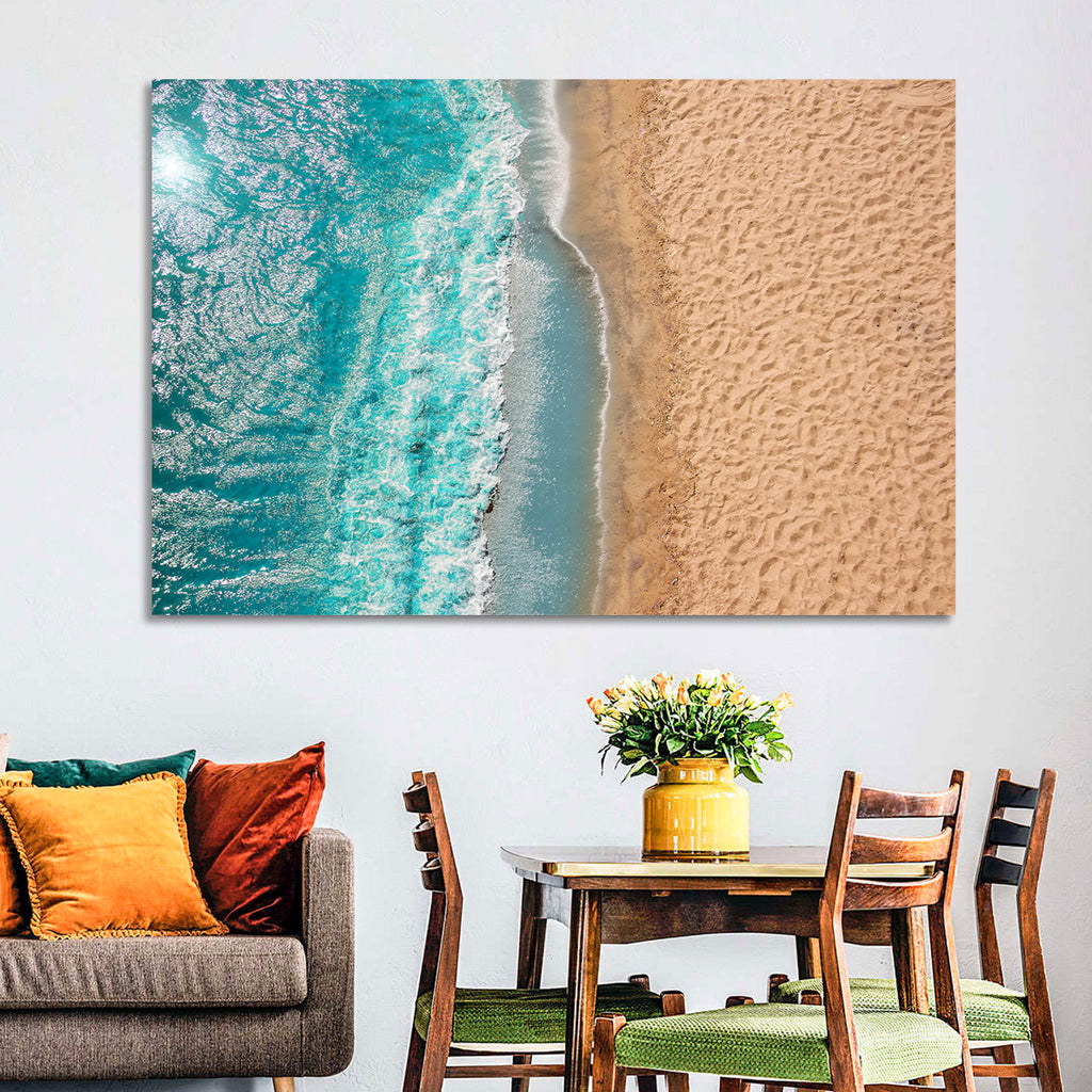 Turquoise Coastline Aerial Wall Art