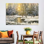 Sunlit Winter Cabin Wall Art