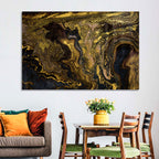 Black and Gold Marble Abstraction Wall Art