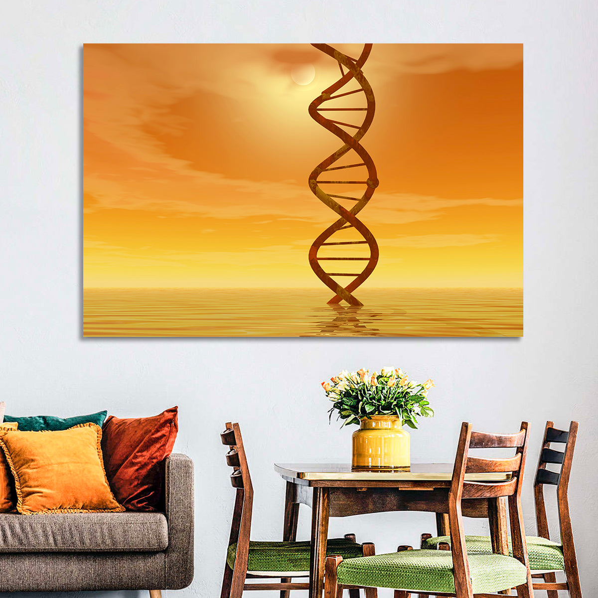 Dna Helix at Sunset Wall Art