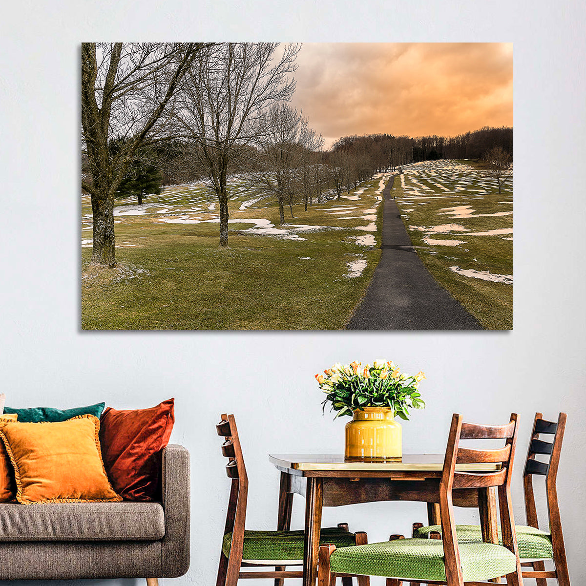 Roscoe Conkling Park Winter Path Wall Art