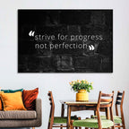 Strive for Progress Brick Typography Wall Art