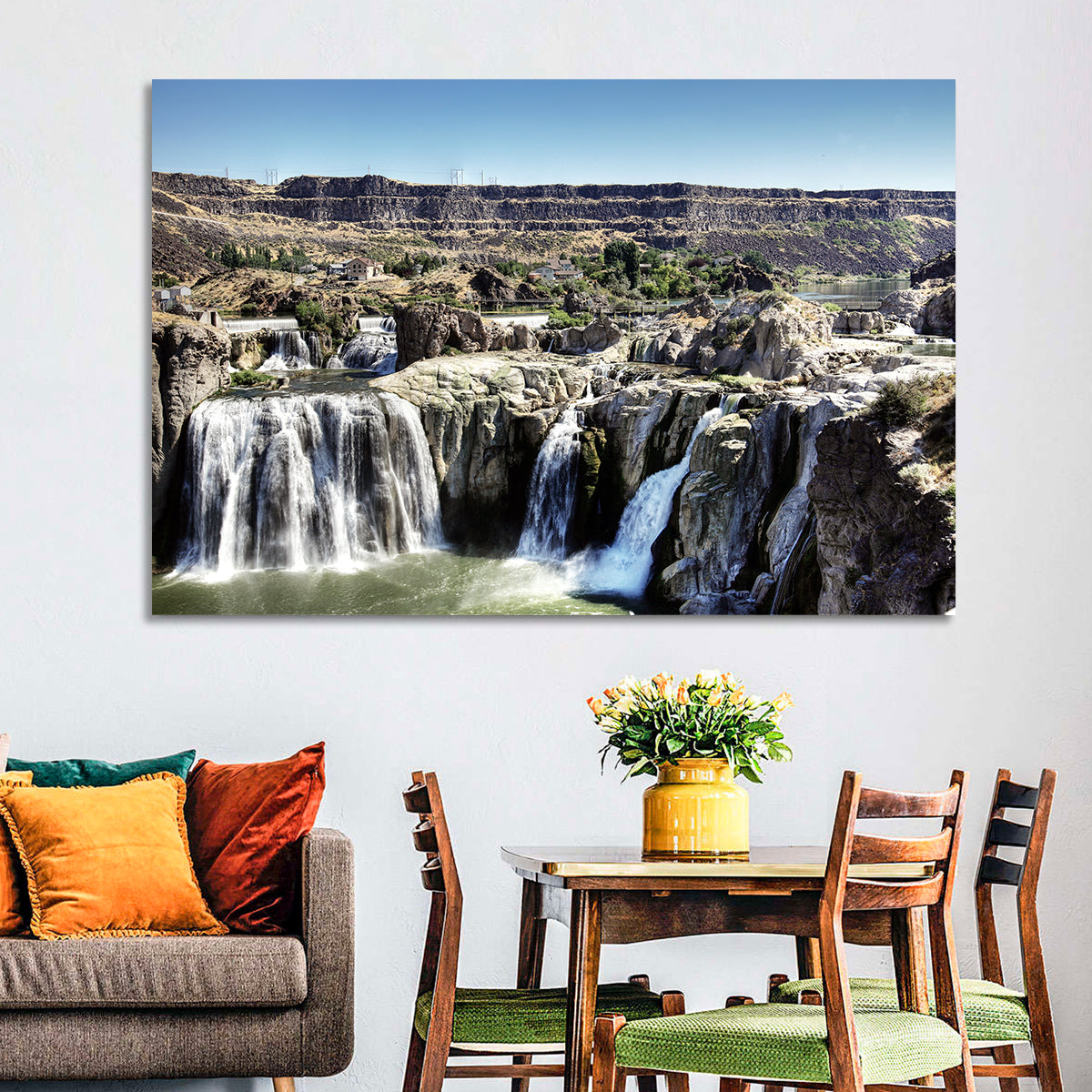 Shoshone Falls, Twin Falls Idaho Wall Art in a room, landscape