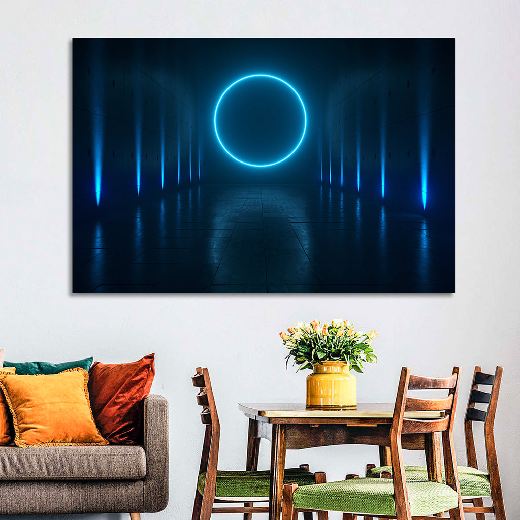 Glowing Neon Corridor Wall Art
