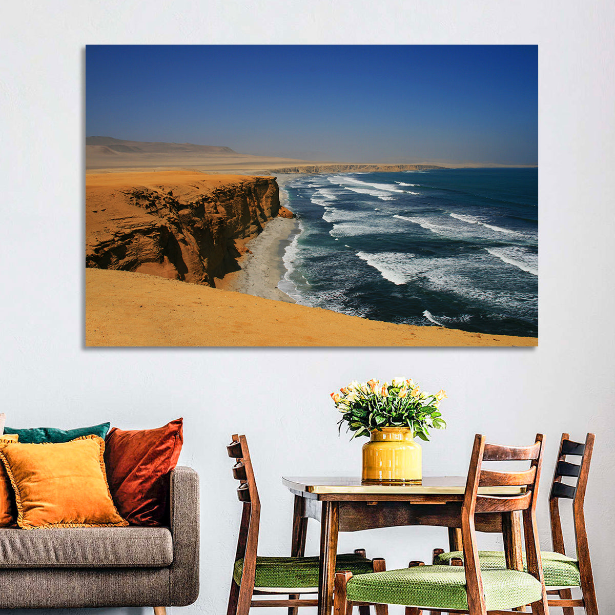 Red Cliffs of Paracas Wall Art in a room, landscape