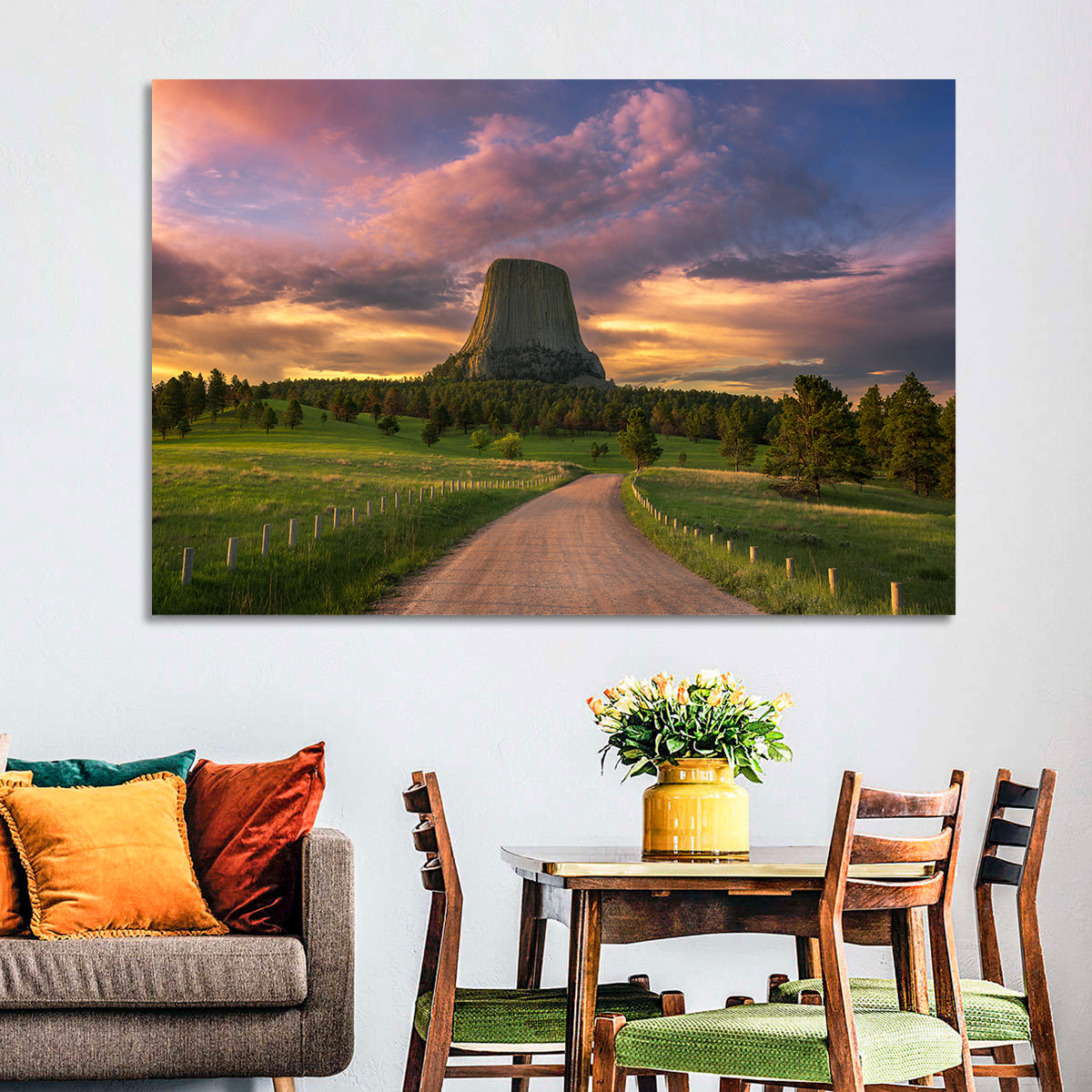 Devils Tower at Sunset Wall Art