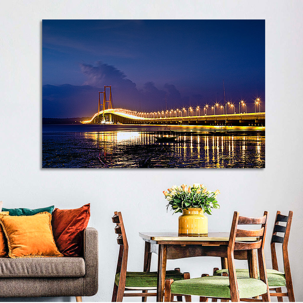 Suramadu Bridge at Dusk Wall Art