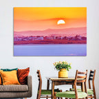 Golden Salt Lake Sunset Wall Art